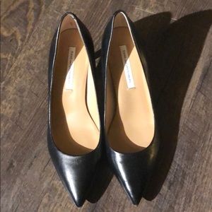 Diane Von Furstenburg Black Leather Heels